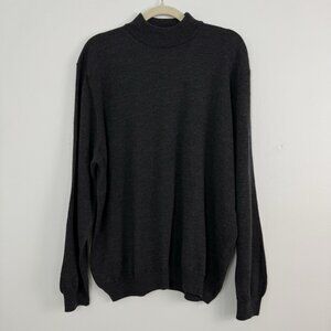 Valda‎ by Toscano Men's Sweater XL Gray Long Sleeve 100% Merino Wool Made Italy